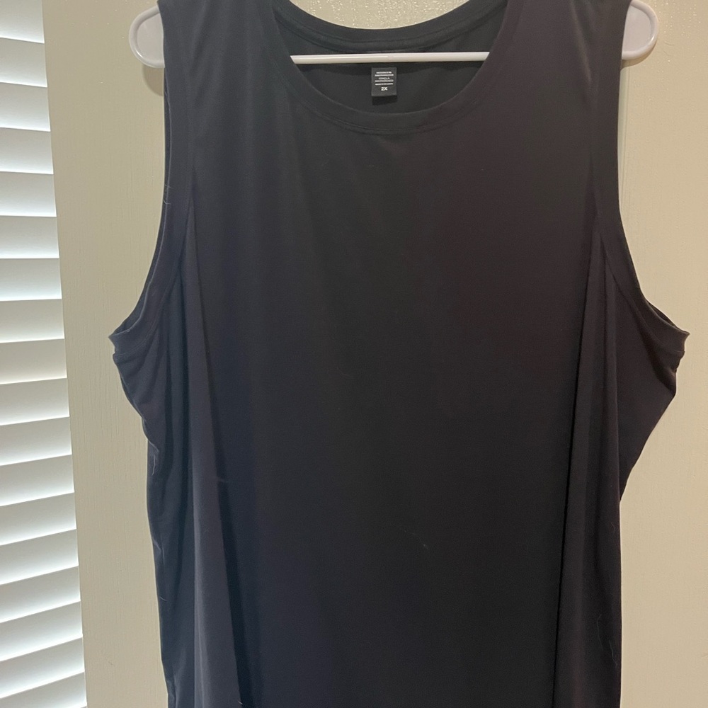 Athleta Black Sleeveless Relaxed Muscle Tee